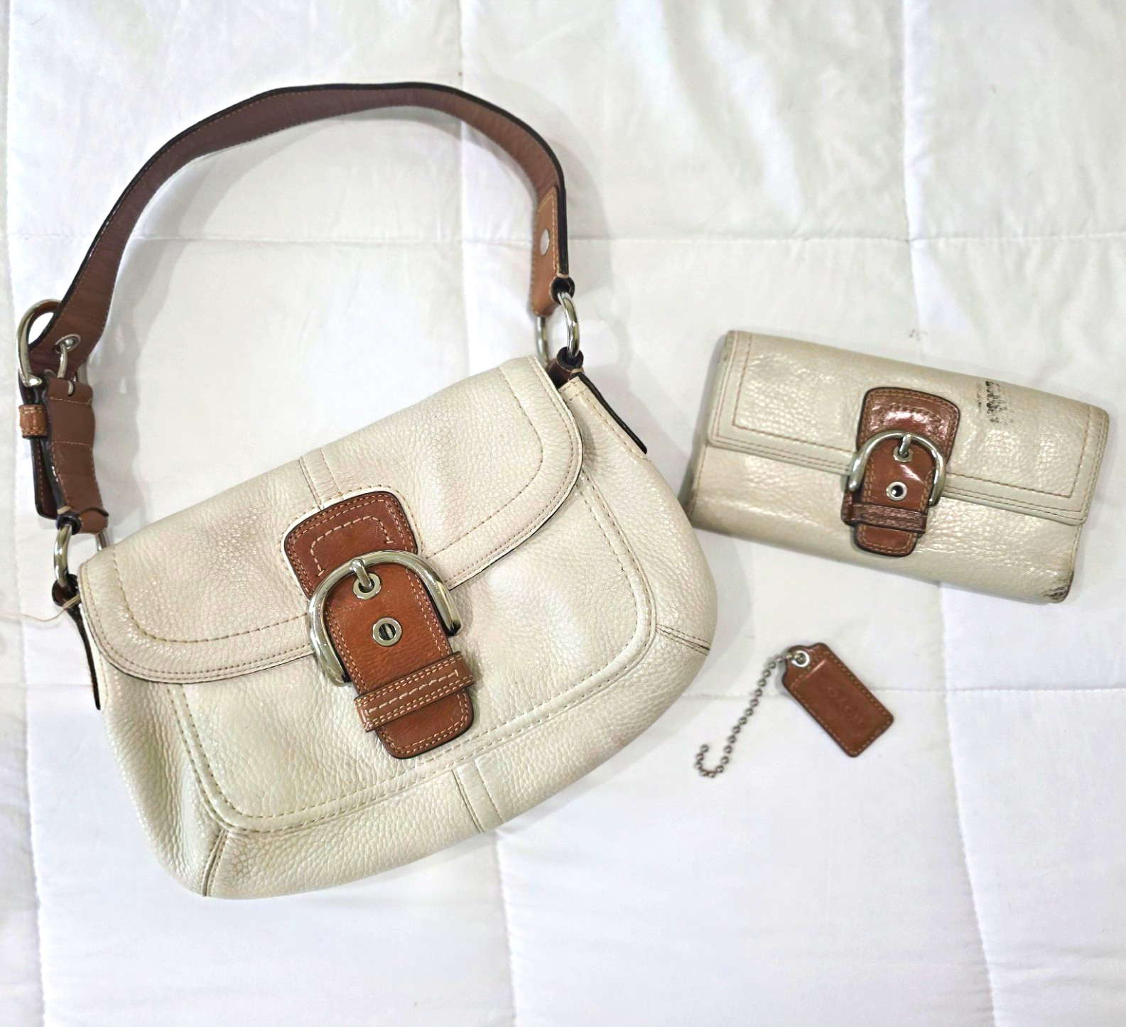 VINTAGE Coach Soho Pebbled Leather w/ Matching Wallet