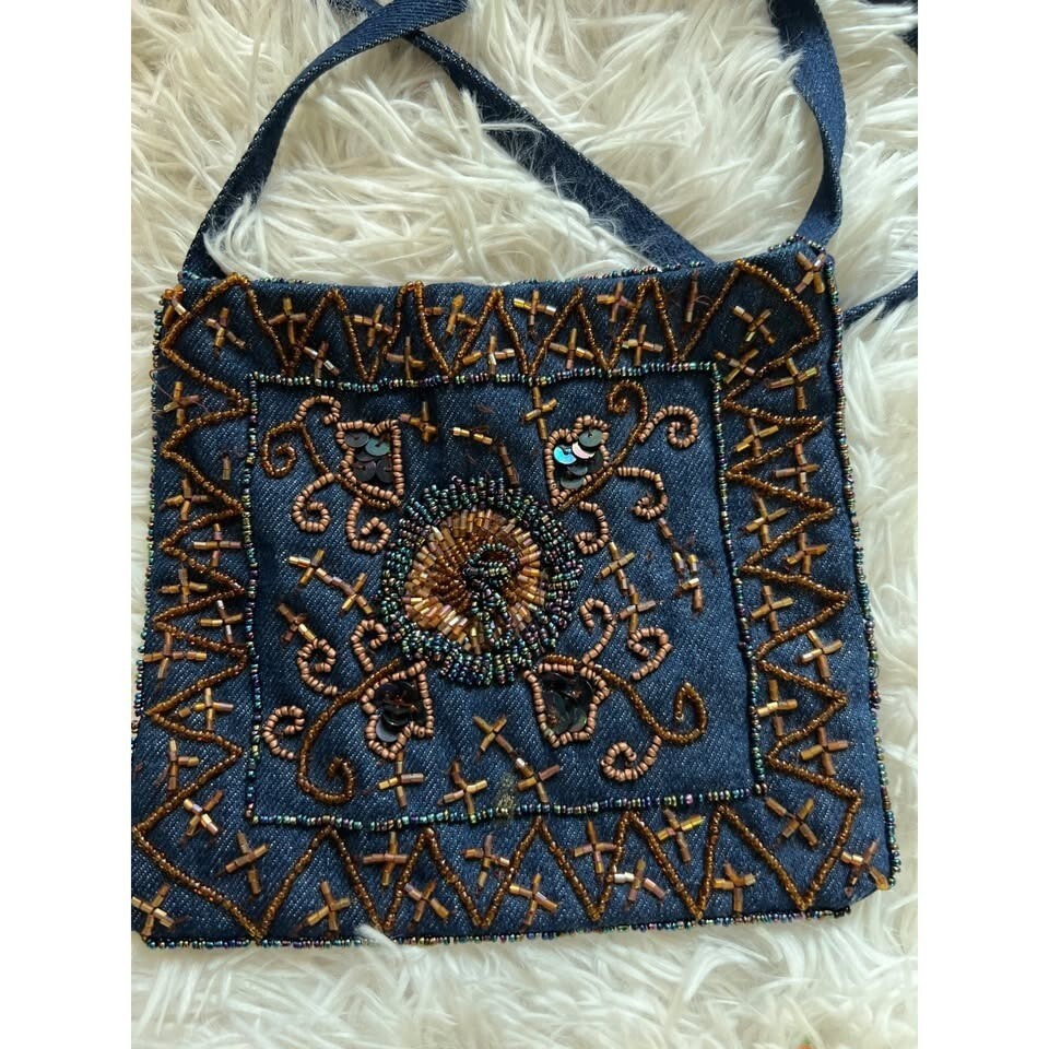 Small Beaded Purse Made in India Stunning Boho Evening or Casual Bag