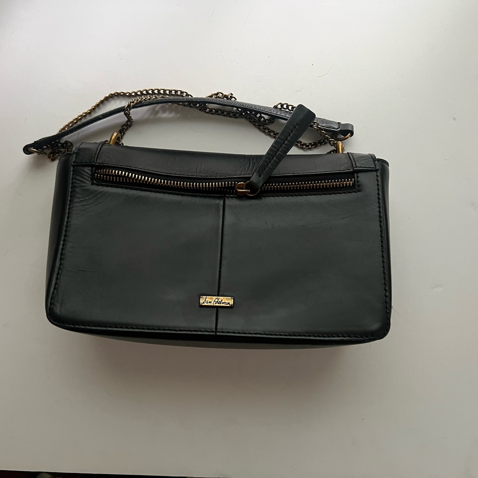 Sam Edelman Shoulder Sophia Leather Crossbody Bag Color Black Brass Hardware