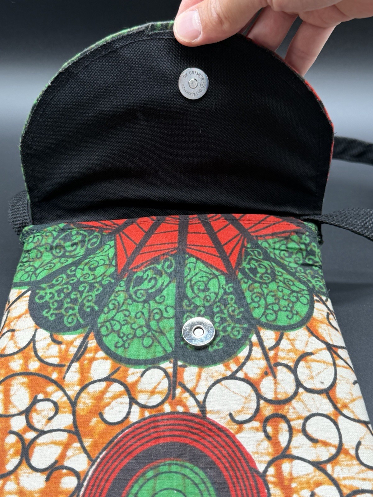 Handcrafted African Print Crossbody Bag Small Purse Adjustable Strap Colorful
