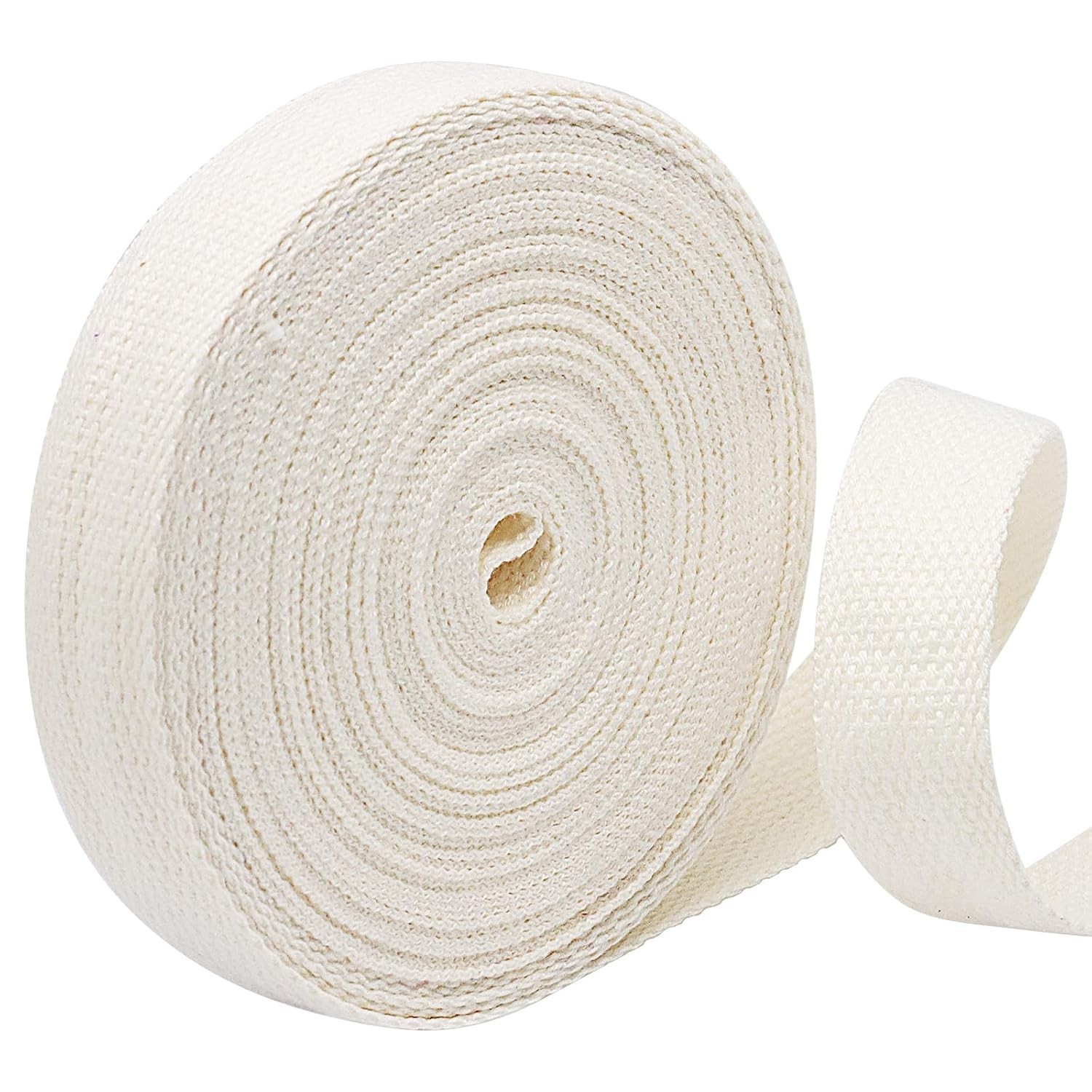 Natural Cotton Webbing Straps 12 Yards 1 Inch Polyester Weave Webbing For Sale