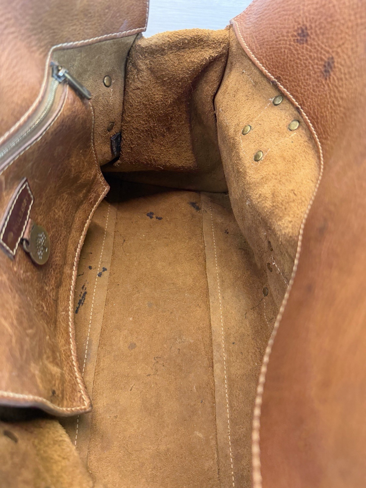 Y2K Original Mulberry Roxanne Satchel Front Belted Pockets Oak Darwin Leather