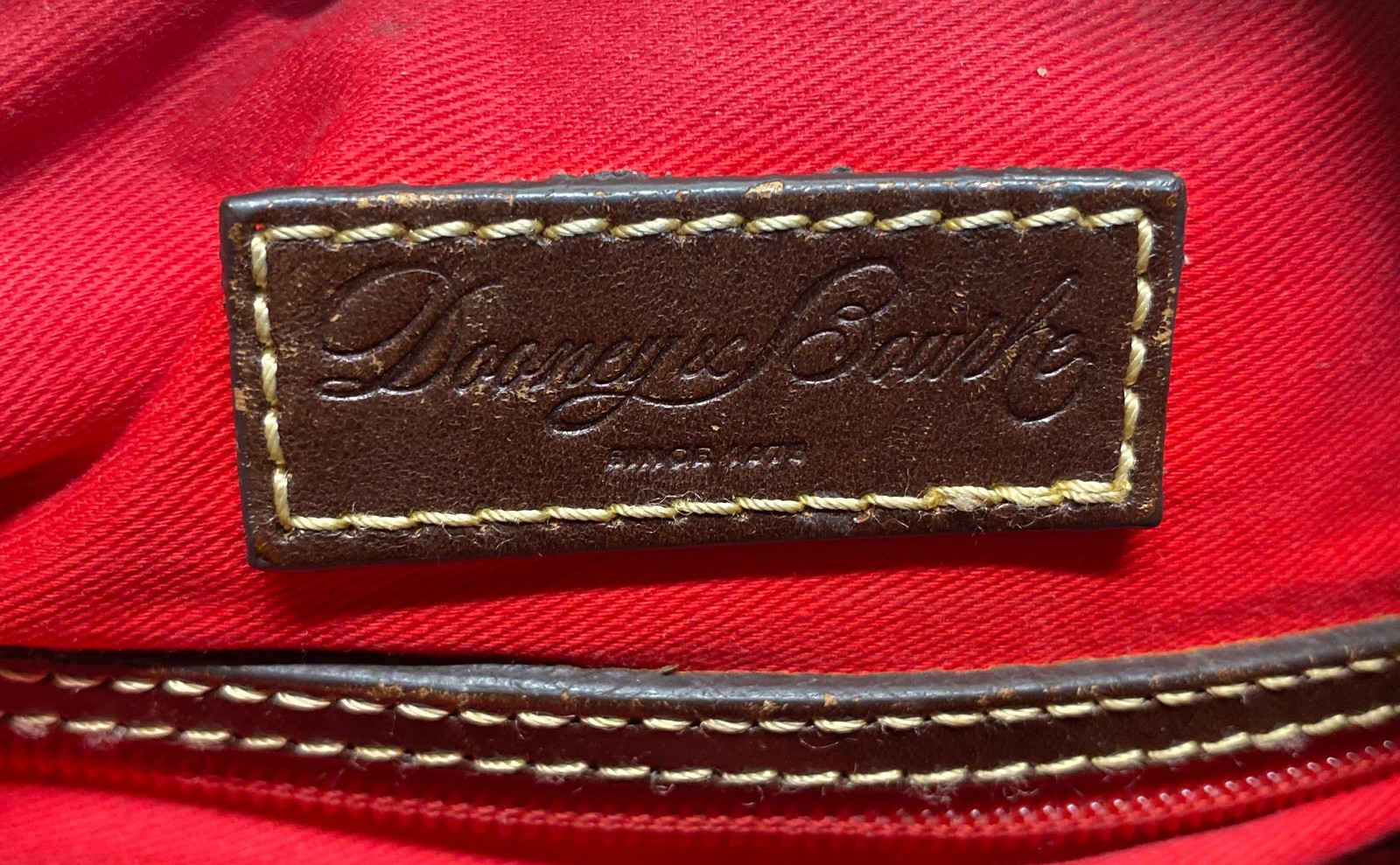 Dooney & Bourke Burgundy Lizard Embossed Leather Shoulder Bag Gold Hardware