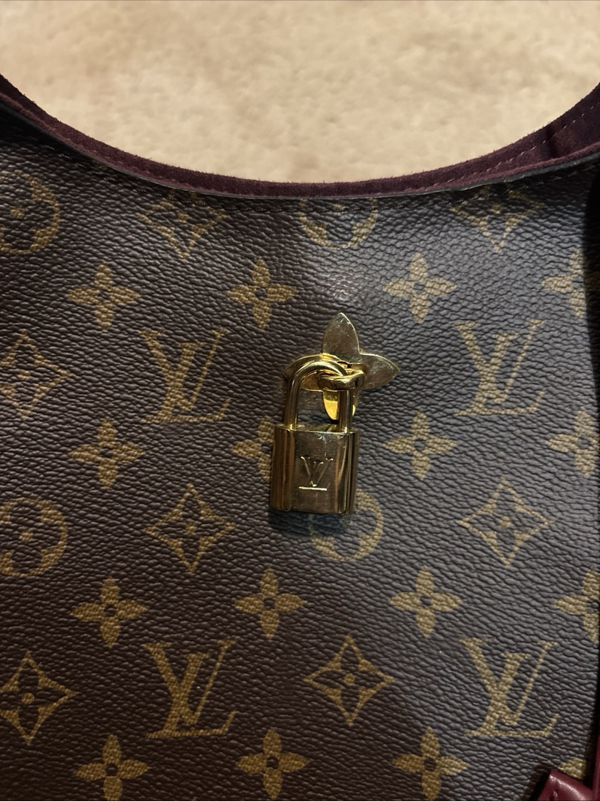 Louis Vuitton Monogram Flower Hobo Brown/Bordeaux Shoulder Bag; SD2139