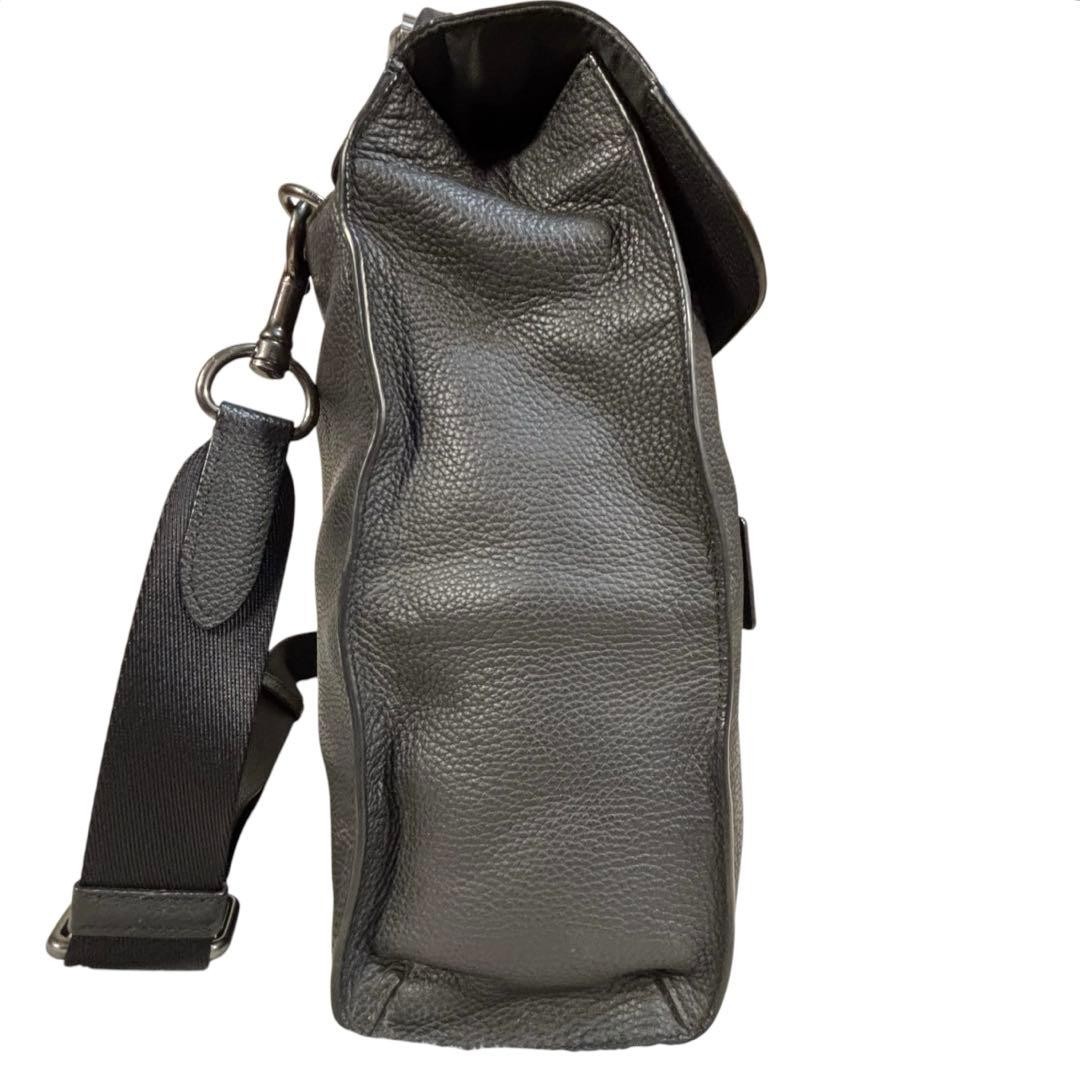 COACH Leather 2way Business Bag Dark Gray