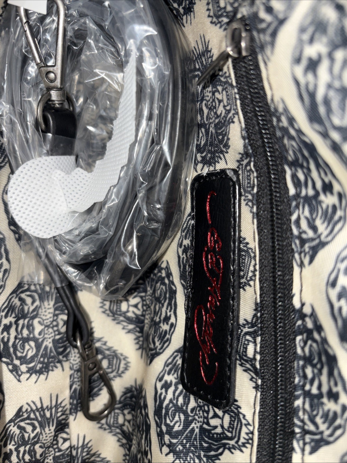 Ed Hardy ‘Love Kills Slowly’ Shoulder Bag W/Adjustable Strap + Pink Wallet
