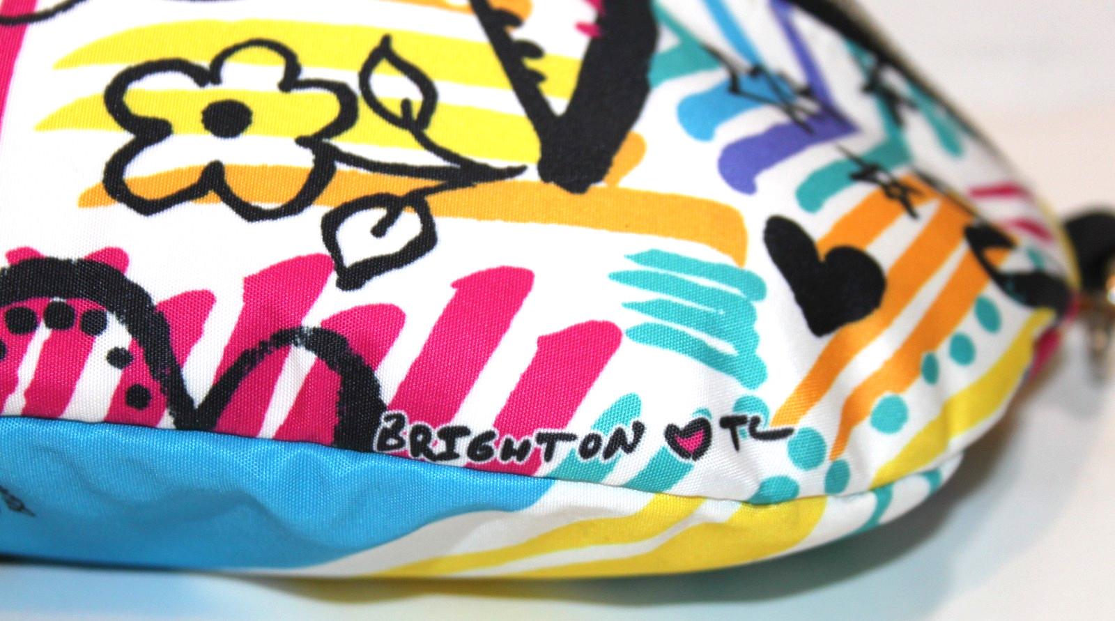 Brighton Love Graffiti Crossbody Belt Bag Fanny Pack Zip Closure Art Print Strap