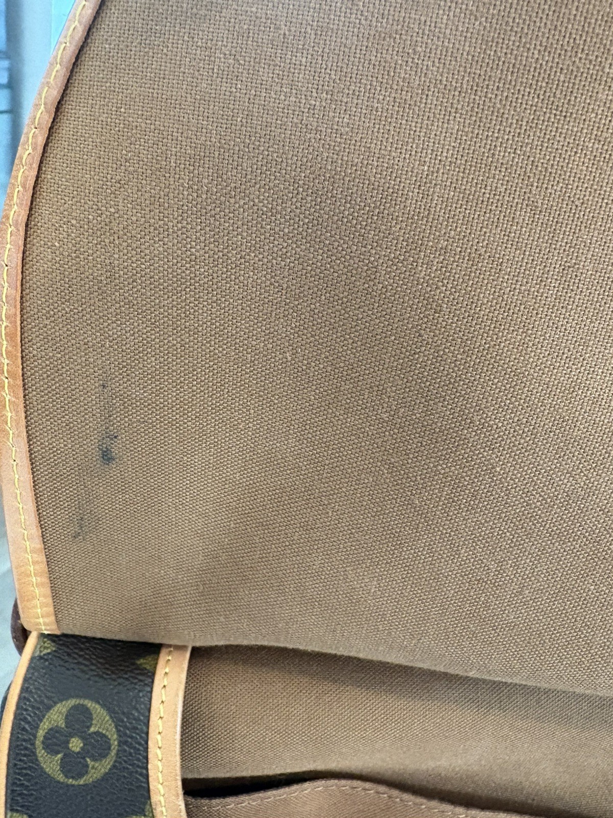 Louis Vuitton Saumur 35 Monogram Large Shoulder Crossbody Hand Bag Vintage Auth