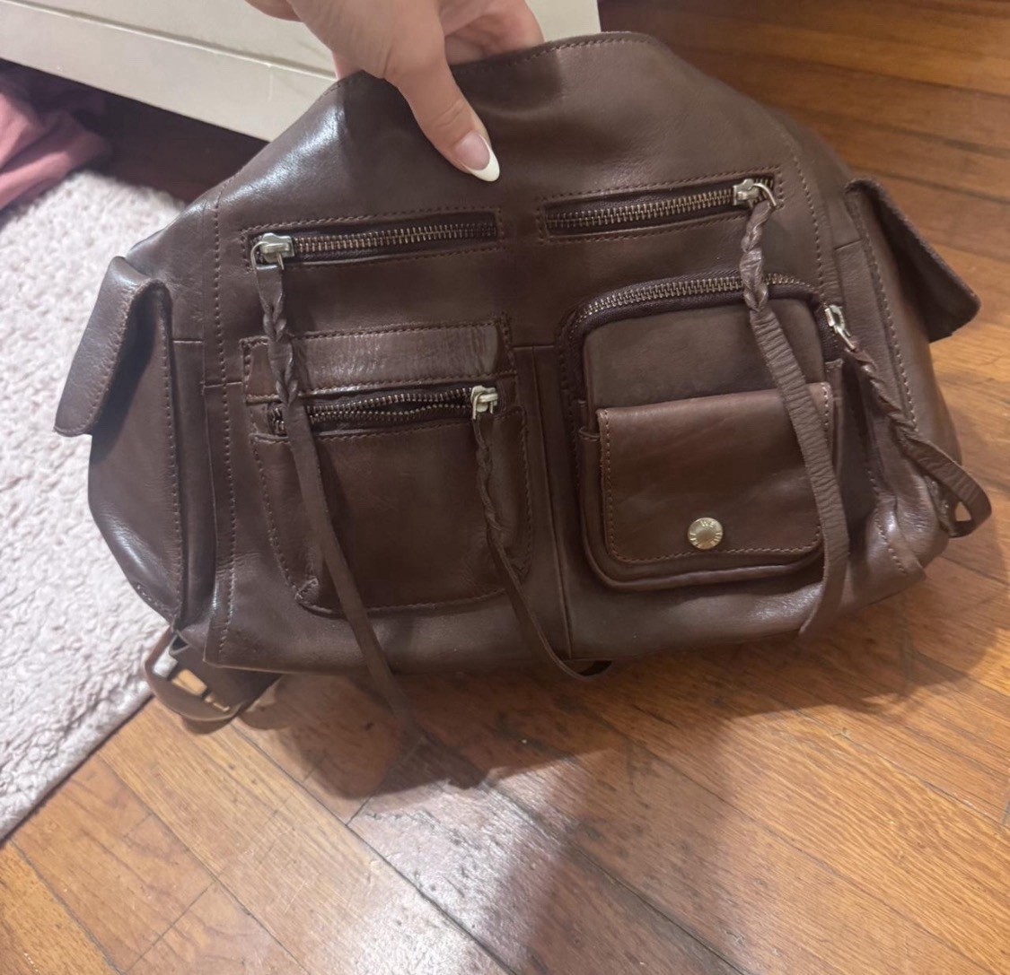 We The Free Brown Leather Shoulder Bag (Free People)