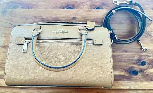 Coach Rowan Medium Leather Bag in Saddle Brown