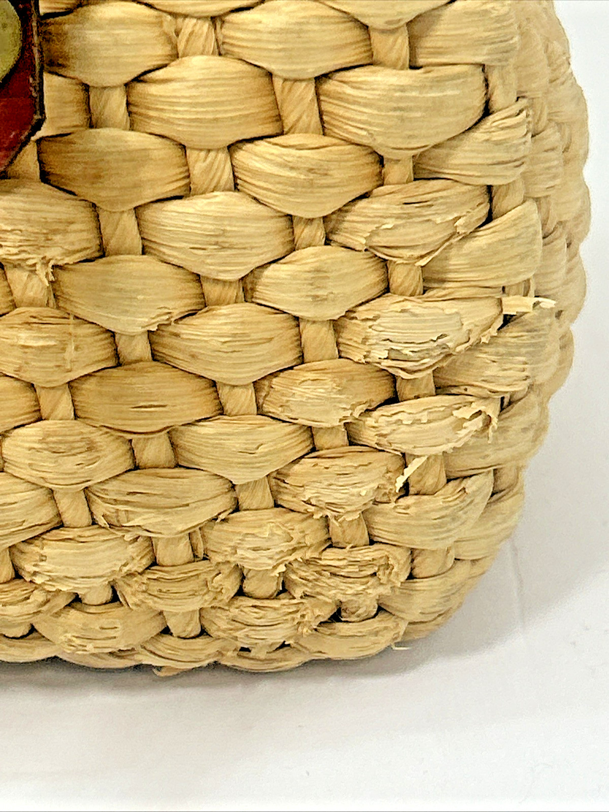 Vintage Handbag Woven Straw Rattan Leather Satchel 60s70s Cottagecore