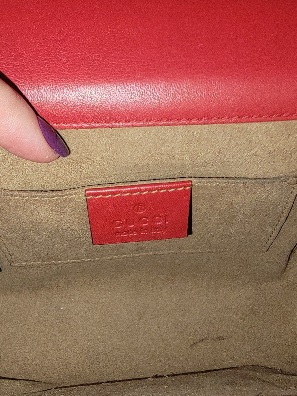 Gucci Padlock Small Red Leather Chain Shoulder Crossbody Bag Gold Hardware