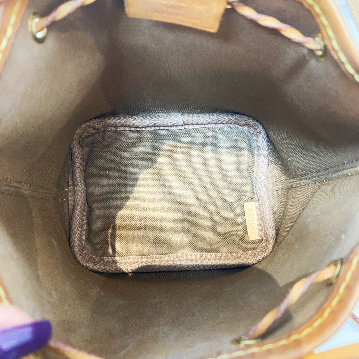Pre-loved Louis Vuitton Monogram Nano Noé Drawstring Bucket Crossbody Bag
