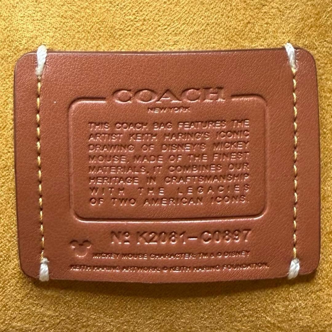 Coach Signature Tote Bag A4 C0897 White Disney Logo Japan Used 075836