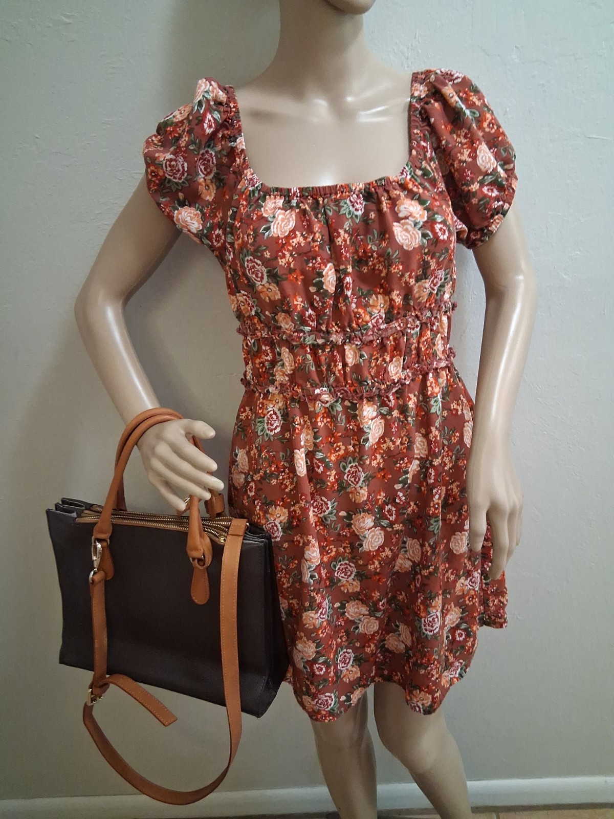 Valentina Brown Pebbled Made In Italy Leather Handbag