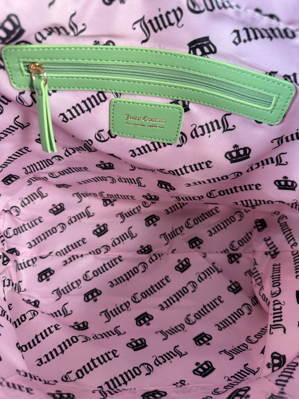 Juicy Couture pink crown print tote bag