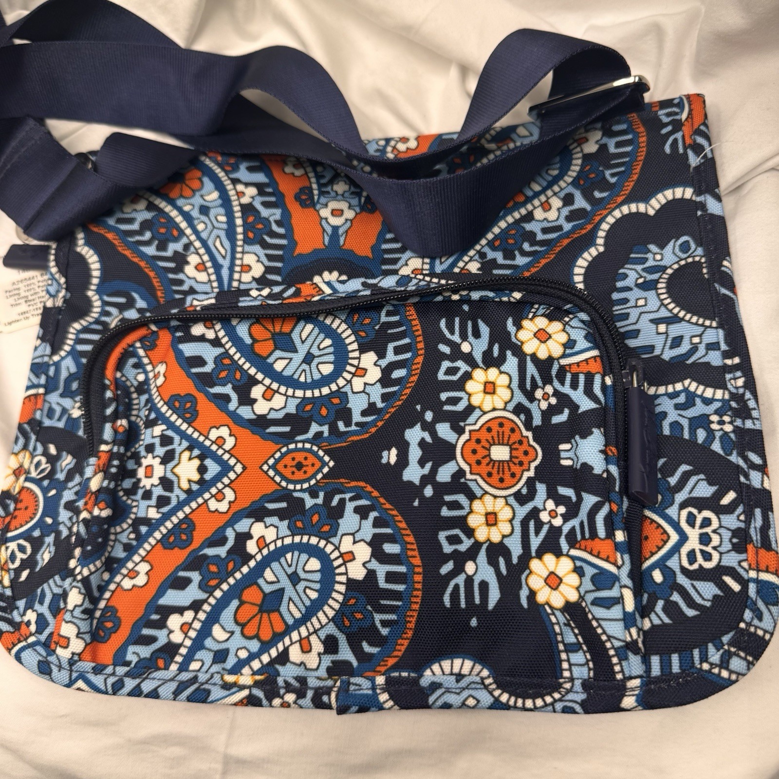 Vera Bradley Lighten Up Crossbody Travel Bag Marrakesh Paisley Blue Orange NWT !