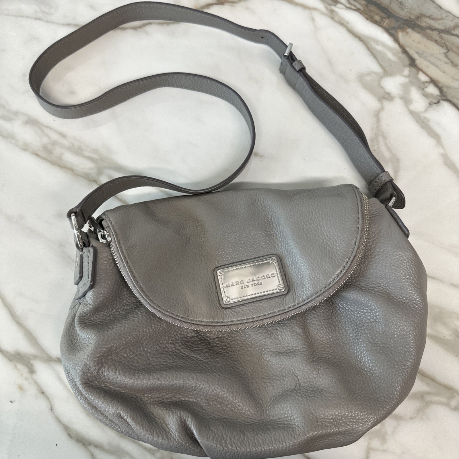 MARC BY MARC JACOBS Classic Q NATASHA Crossbody Shoulder Bag Gray