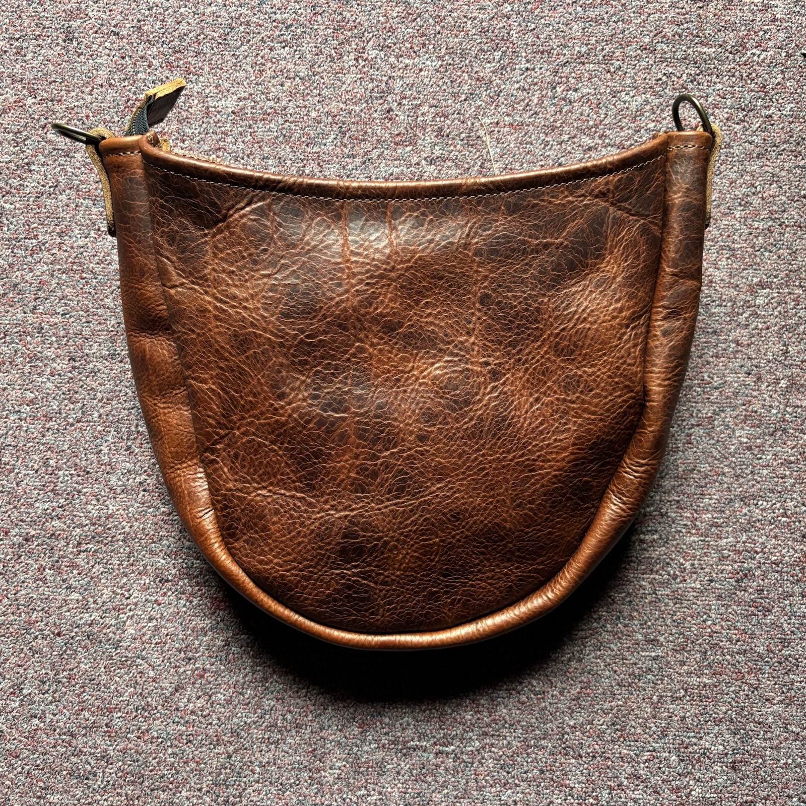 Go Forth Goods Small Celeste Whiskey Bison Leather NWOT With Zipper, Made In USA