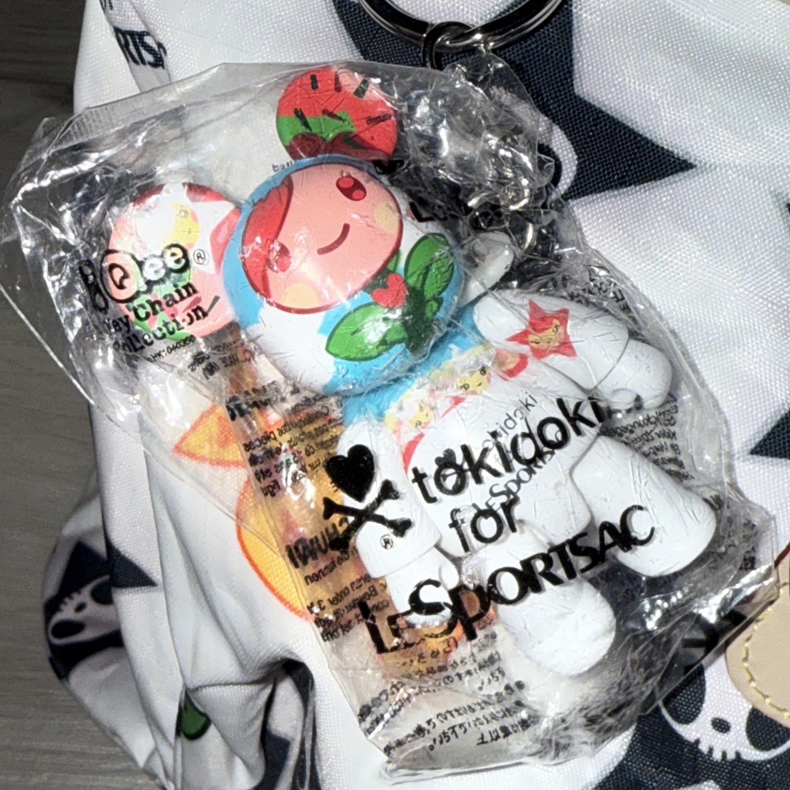Tokidoki NWT LeSportsac Adios Shoulder Gym Bag Simone Legno Key Chain Charm Rare