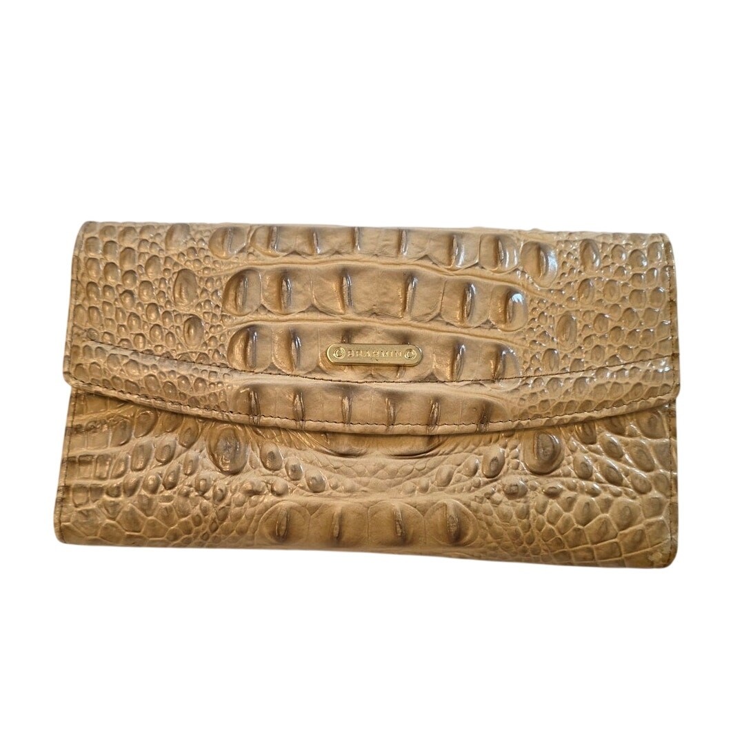 Brahmin Veronica Cashew Melbourne Trifold Envelope Leather Wallet Old Money