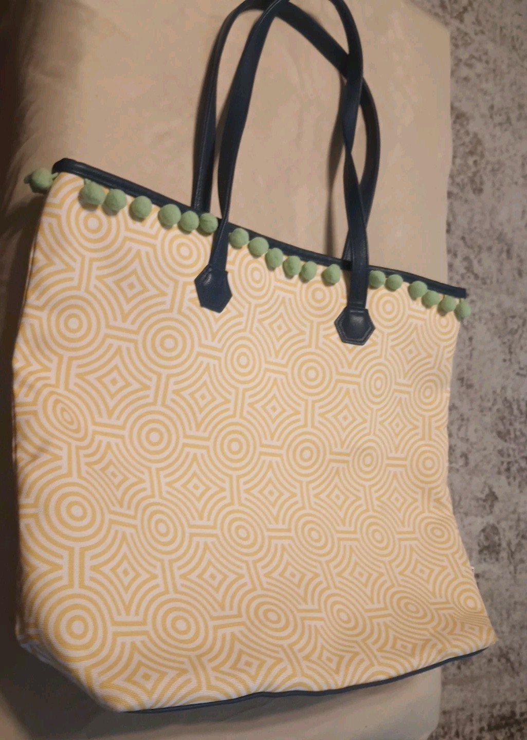 JONATHAN ADLER Clinique~Large Tote Bag~ Beach/Travel/ Carry On/ Gym Yellow
