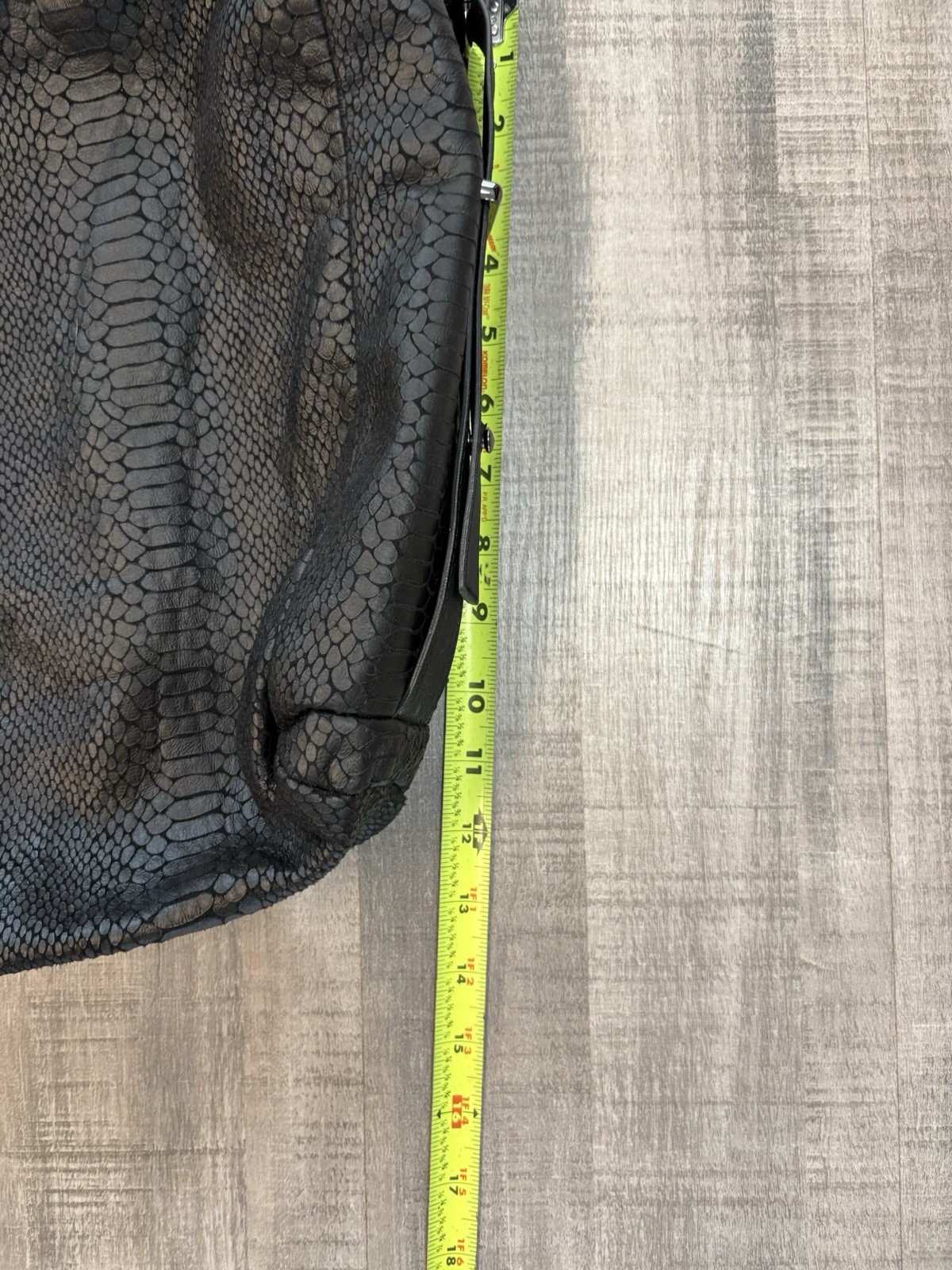 NWT BCBG Generation Black Faux Snake Skin Oversized Hobo Shoulder Crossbody Bag