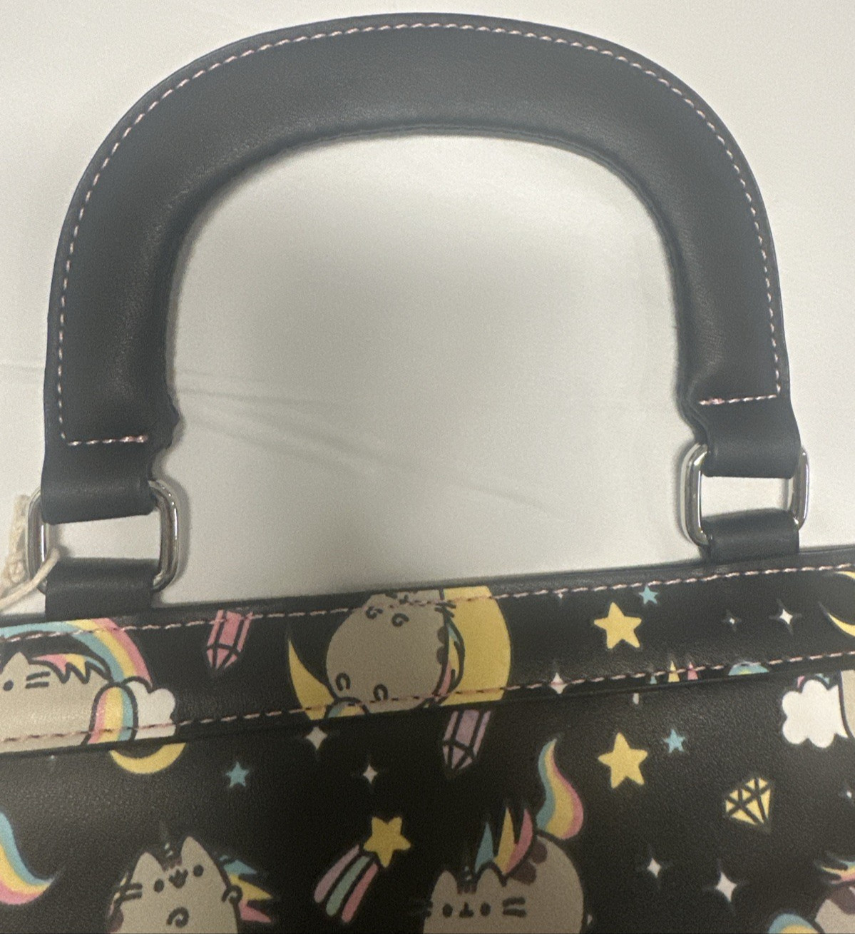 Loungefly X Pusheen Rainbow Unicorn Crossbody Handbag Black RARE MINT