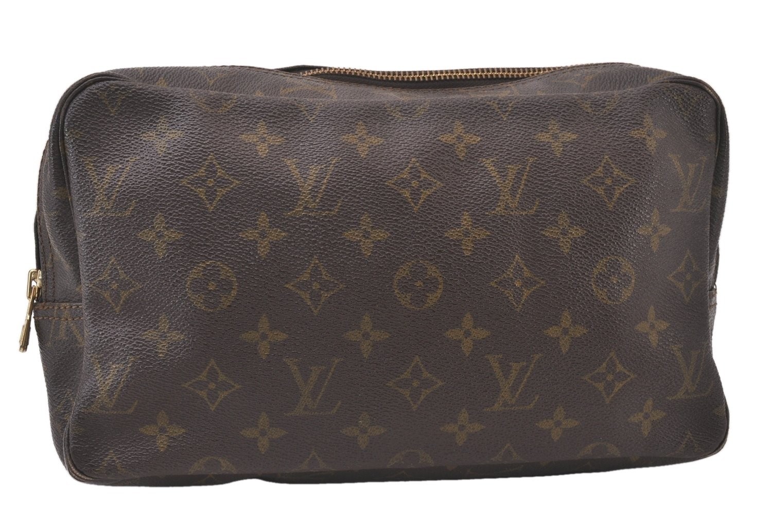 Auth Louis Vuitton Monogram Trousse Toilette 28 Clutch Hand Bag M47522 LV 908AA