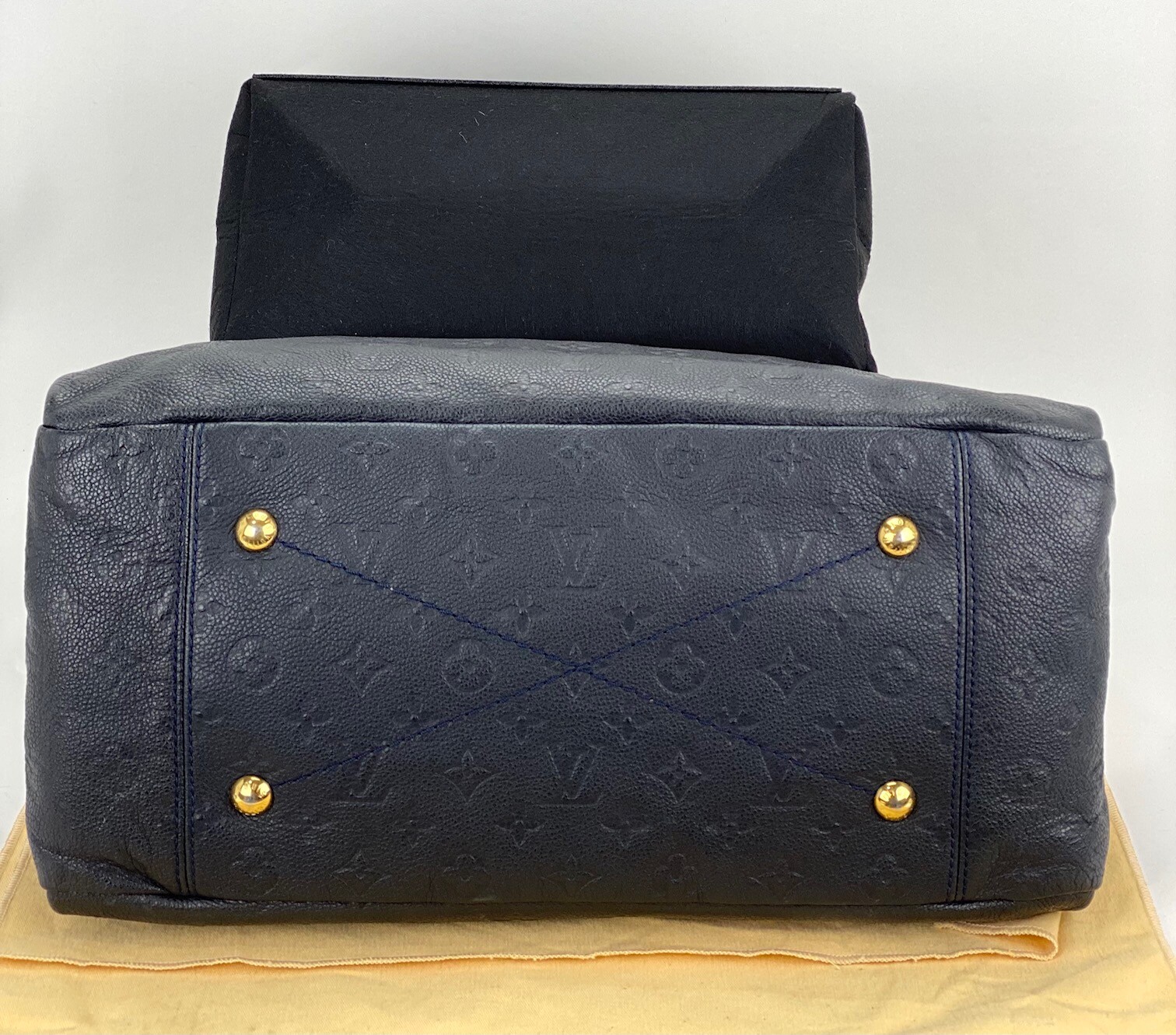 LOUIS VUITTON Bag Artsy MM Monogram Empreinte Infini Blue Tote Hand Ebay Live
