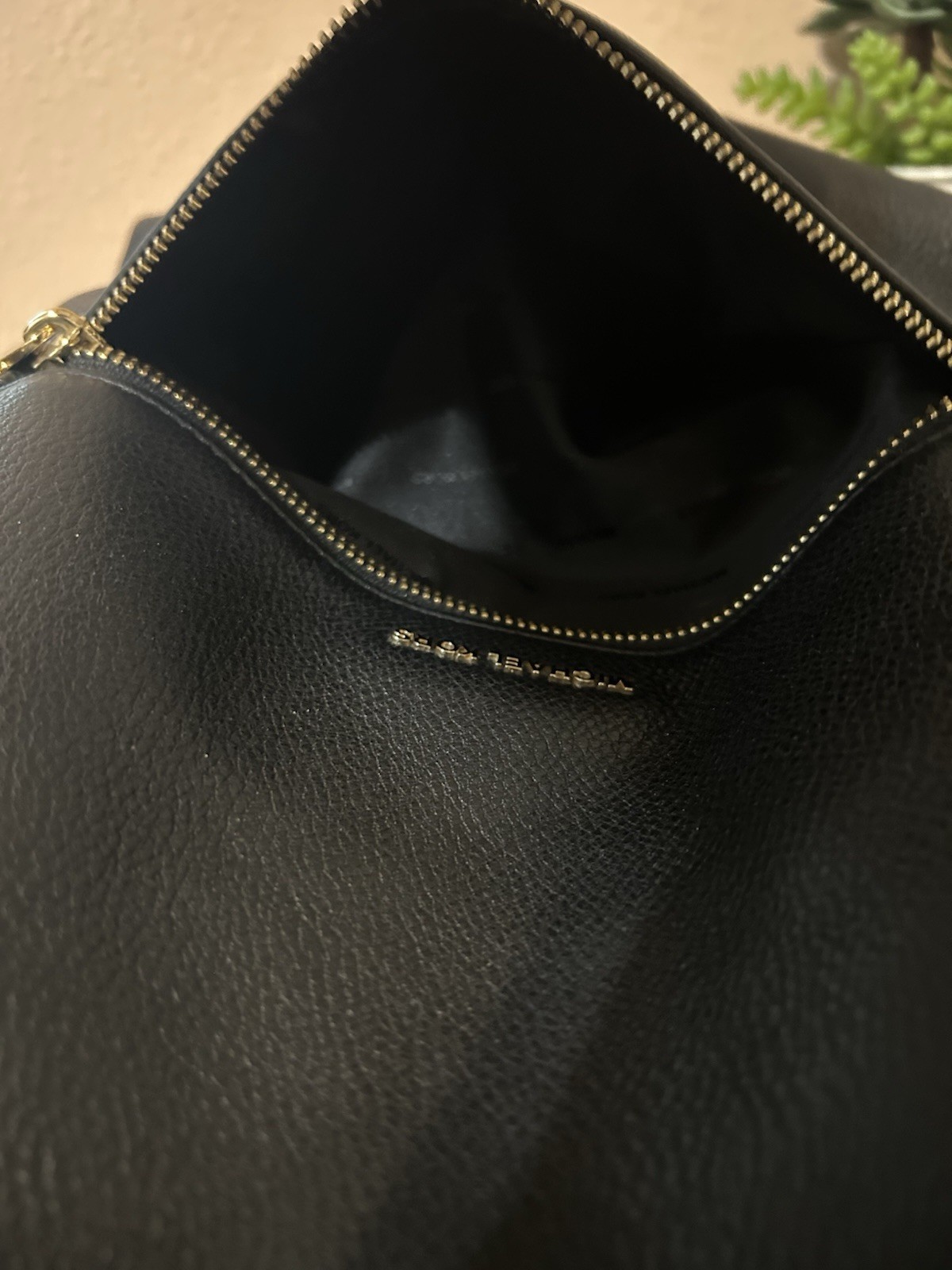 Michael Kors Rhea Daypack Black Leather Backpack with Gold Zipper Hardware
