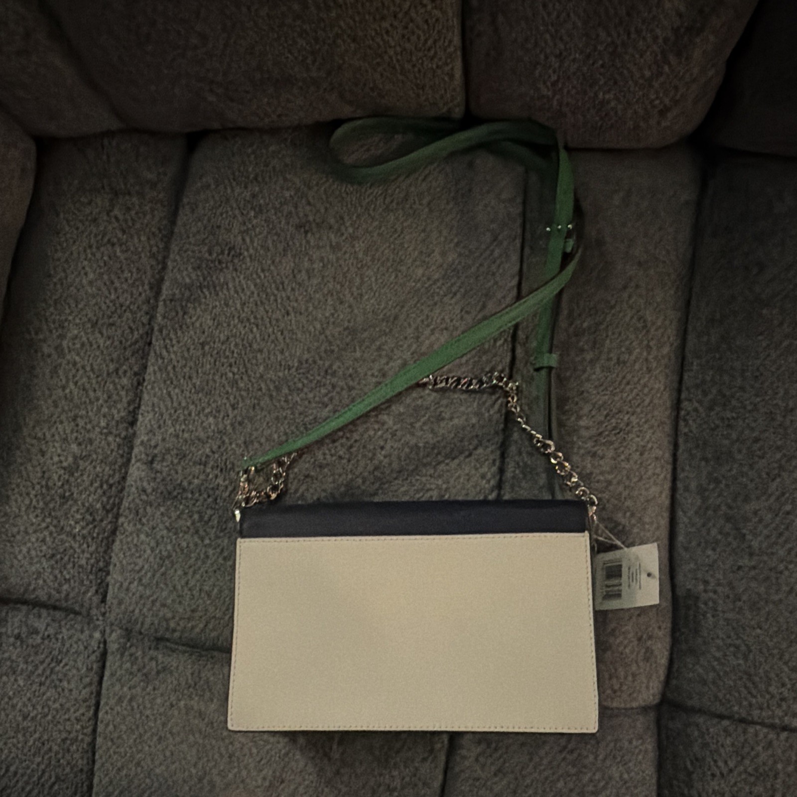 kate spade new york Colorblock Crossbody Bag Black/Beige Green Strap Silver
