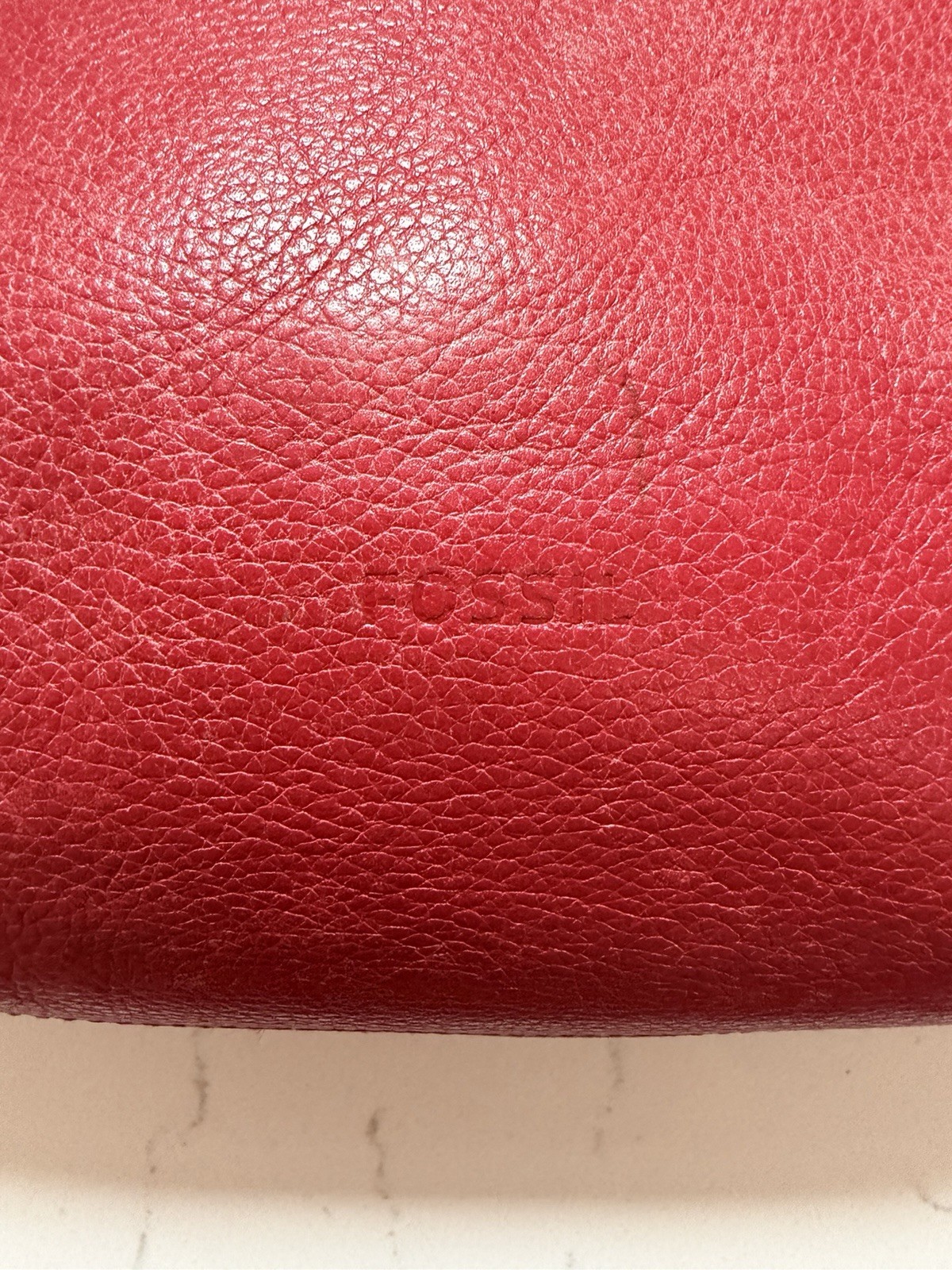 Fossil Maya Large Red Leather Hobo Bag Purse Missing Crossbody Strap