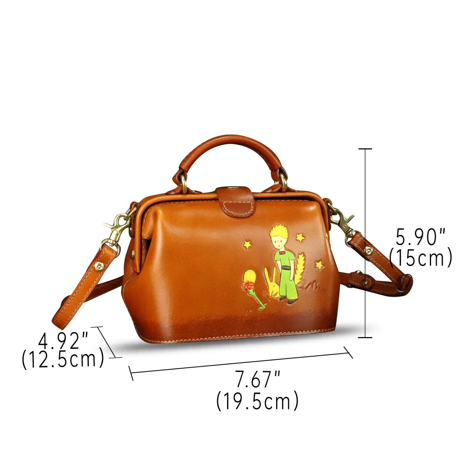 Genuine Leather Doctor Bag for Women Vintage Leather Shoulder Crossbody Bag