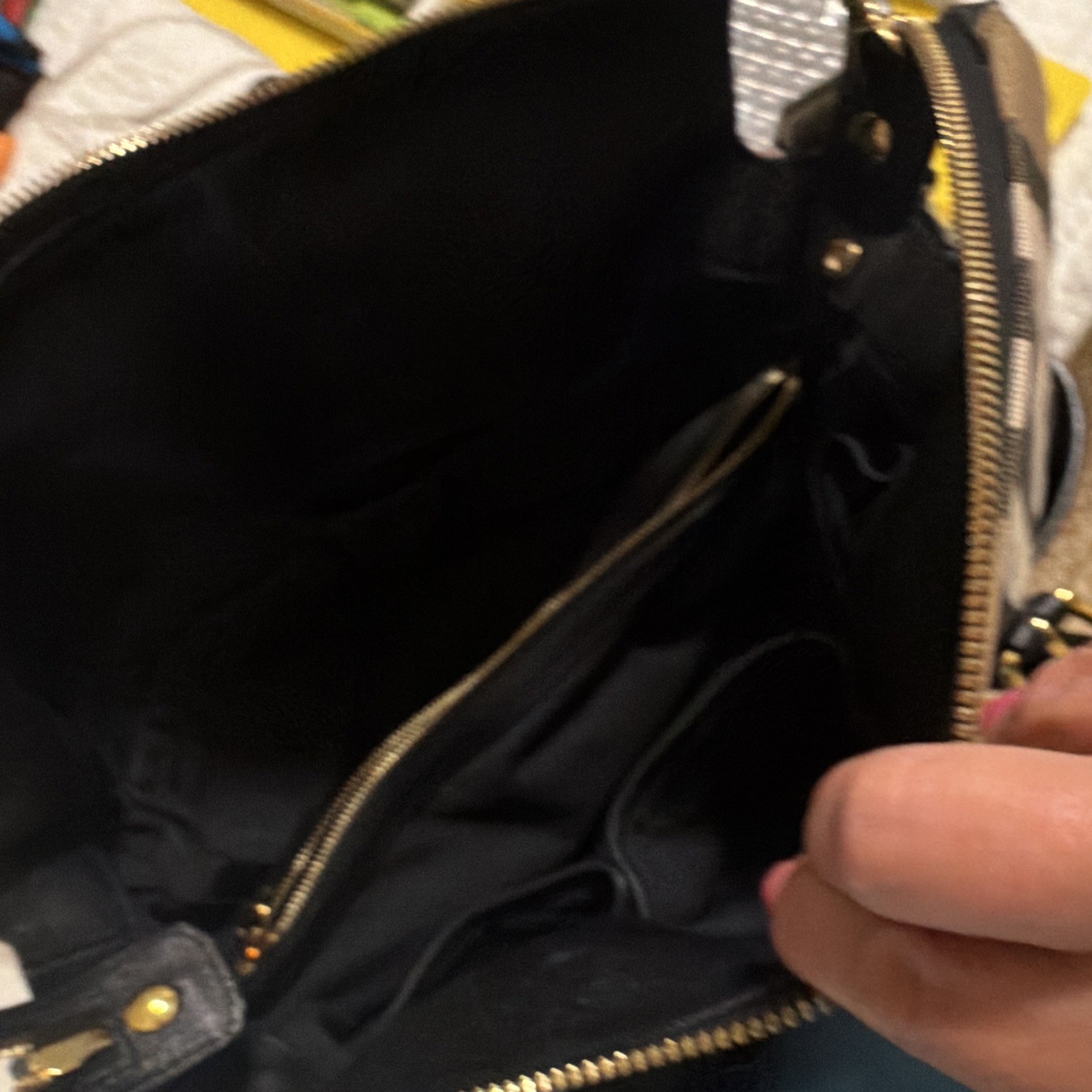 Burberry Medium Banner House Check Black Leather Tote Shoulder Bag Italy