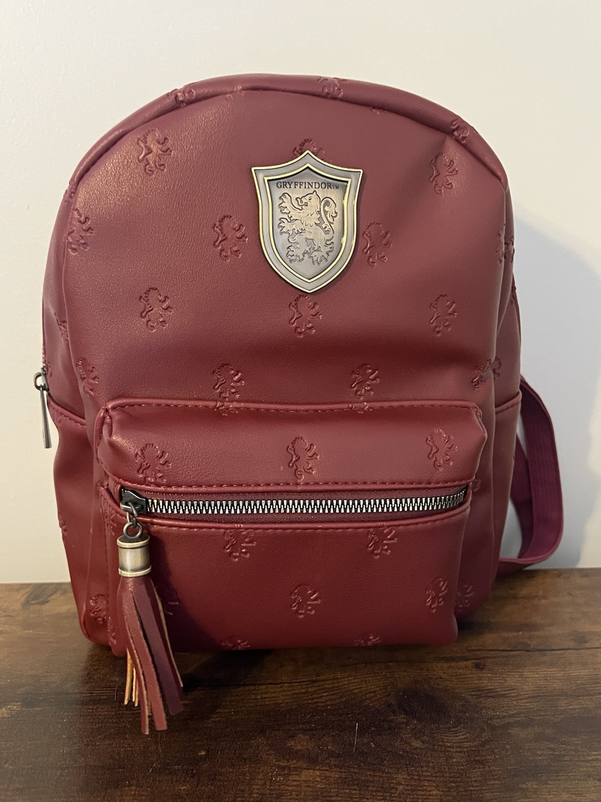 Harry Potter Gryffindor Mini Backpack 100% PU Leather Burgundy BioWorld