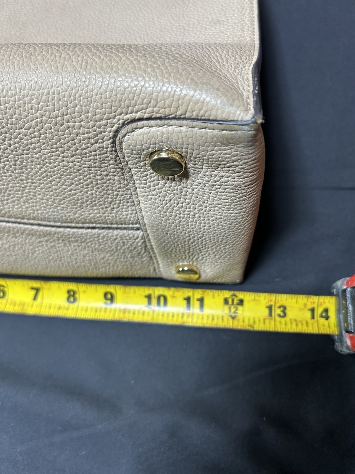 Michael Kors Beige Pebbled Satchel Top Handle Zip Bag w/ Detachable Strap