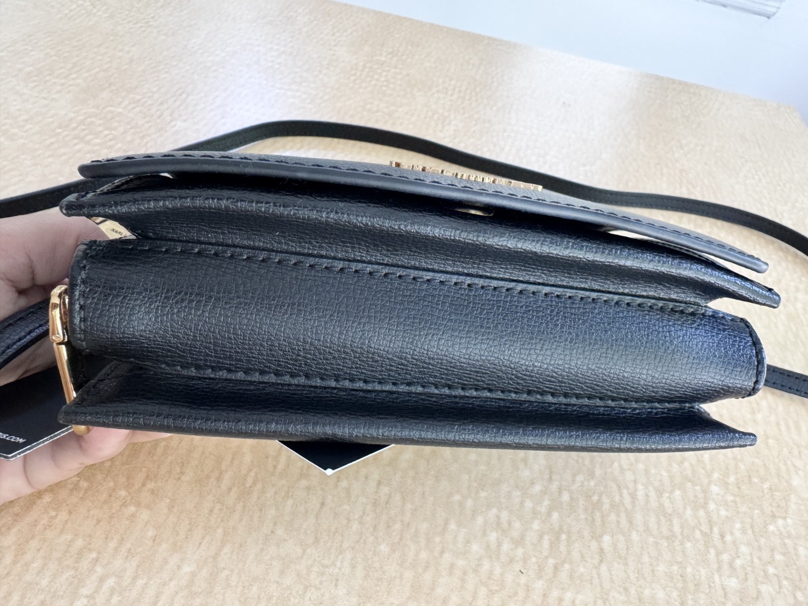 Karl Lagerfeld Paris Lourdes Black Leather Crossbody Bag NWT MSRP $198