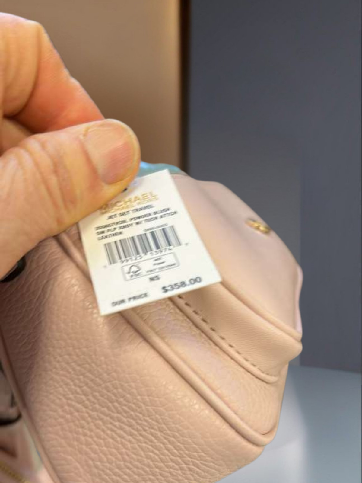 Michael Kors Jet Set Travel Small Leather Crossbody Bag With Pouch Powder Blush