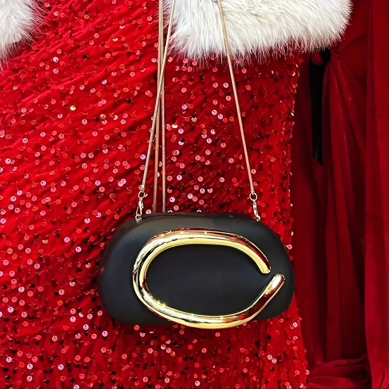 Gold Metal Closure Box Clutch Bag Women Evening Wedding Party Cute Purse Bag
