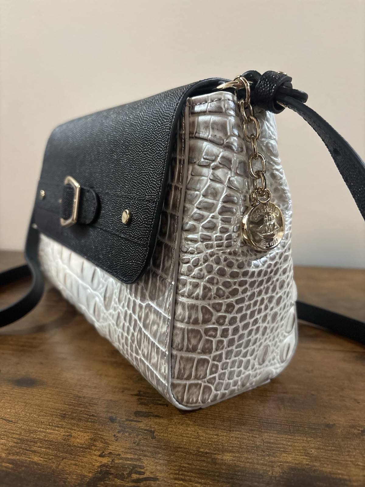 Brahmin Jenah In Winter White Minden Crossbody Or Shoulder Genuine Leather NWT