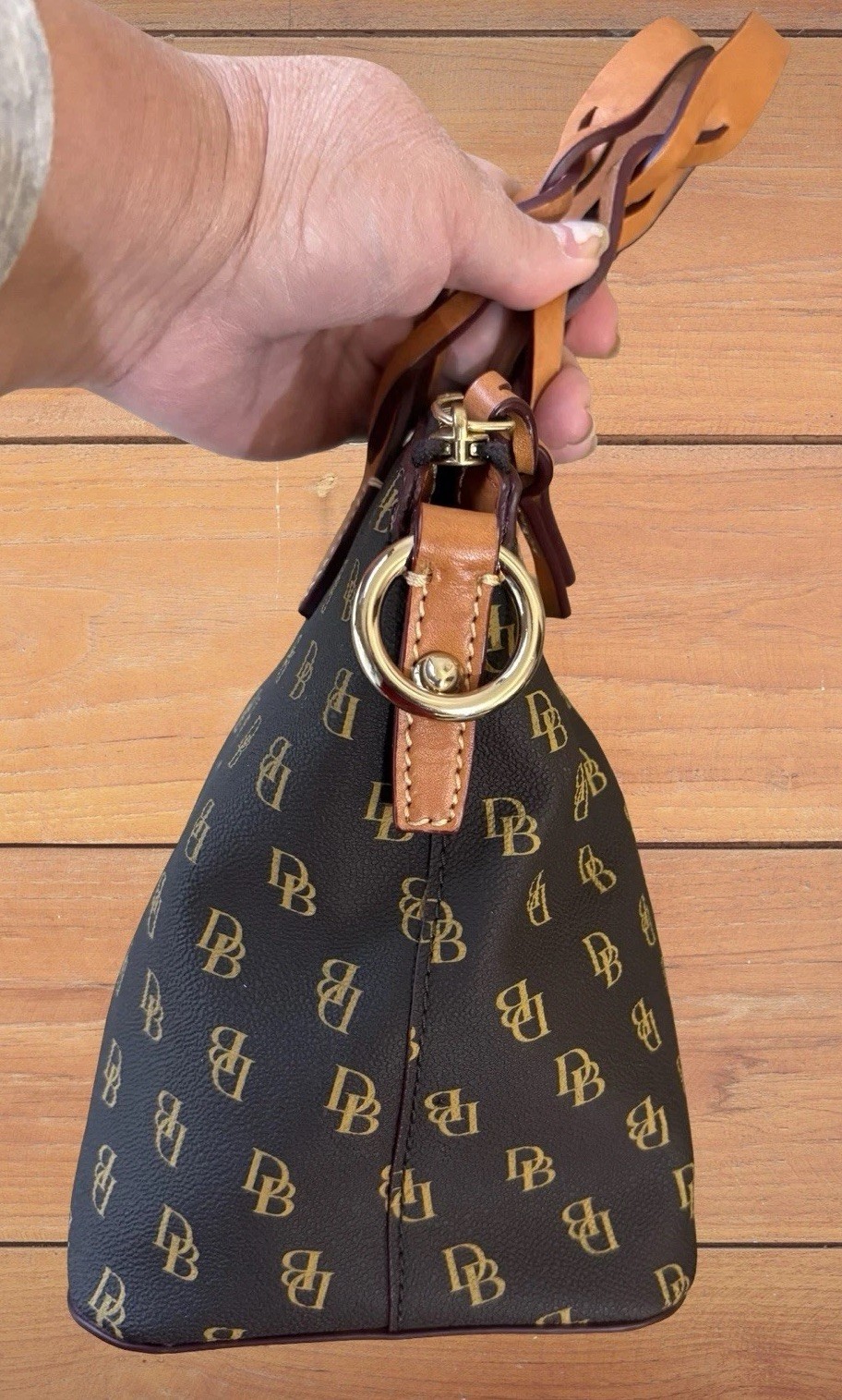 Dooney Bourke Dark Brown T’Moro Gretta Celeste Satchel DB Logo Monogram Bag DB02
