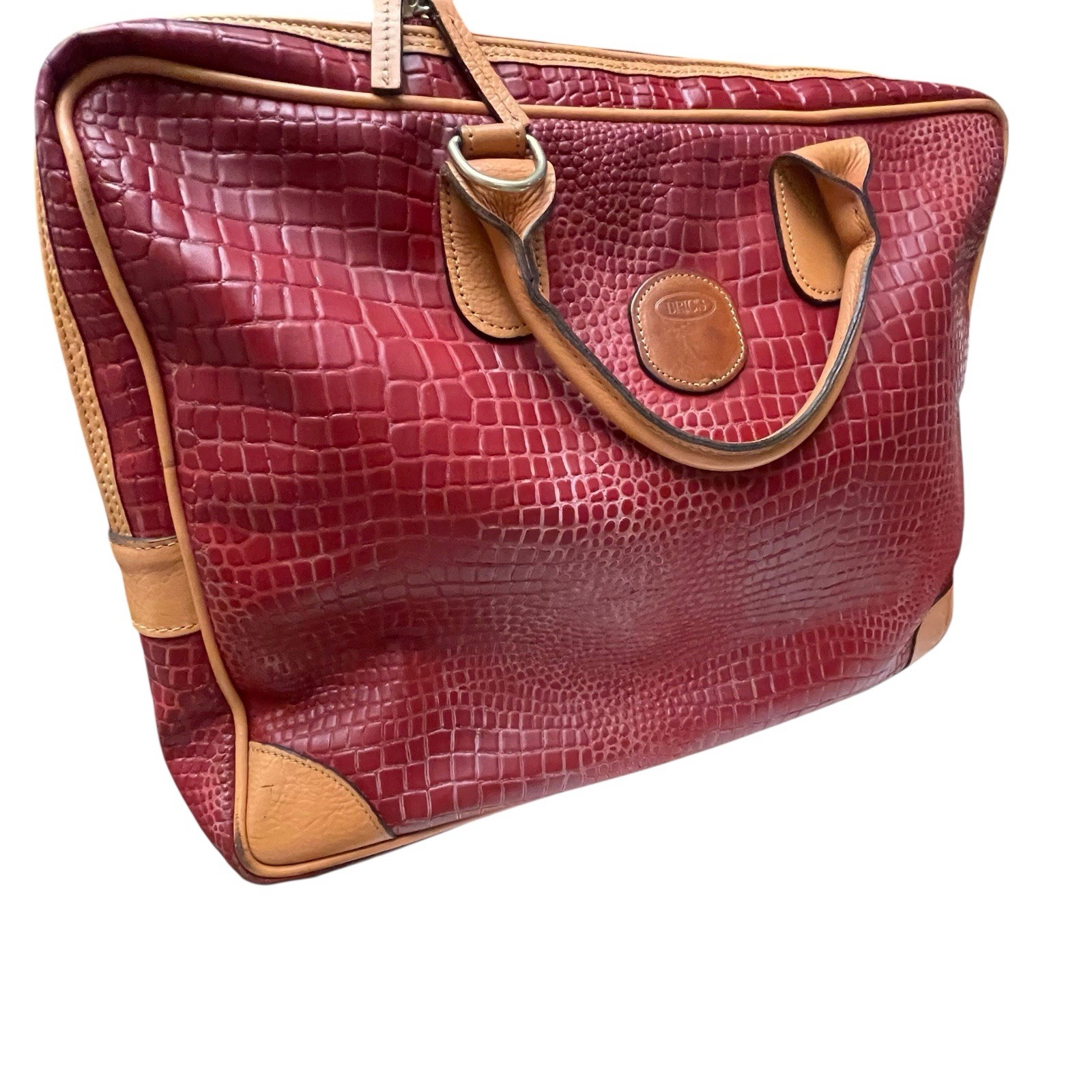 BRIC’S LIFE Red Briefcase Laptop Case W/ Strap & Locks