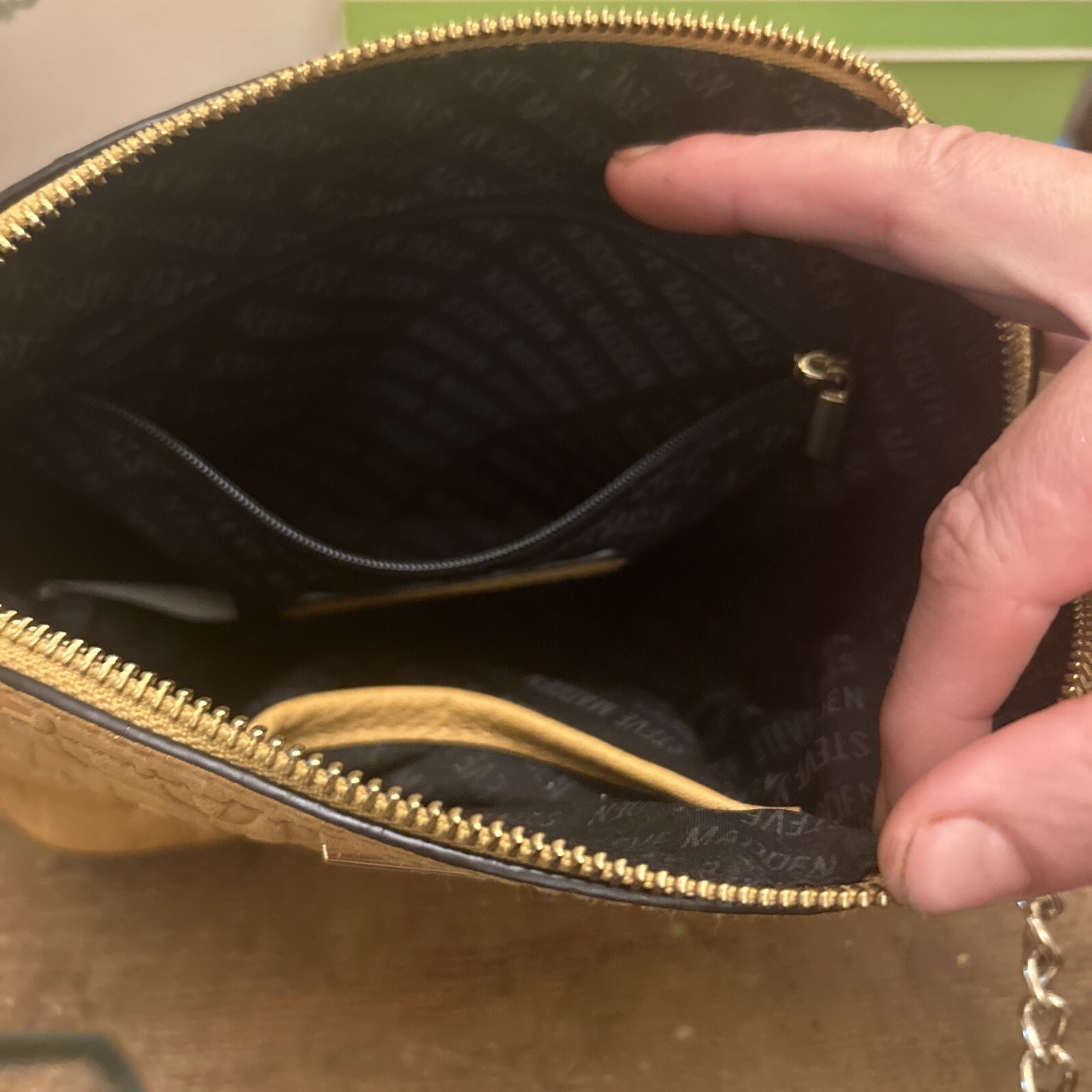 NWOT Maggie Steve Madden Patterned Purse BMaggie In Mustard Yellow