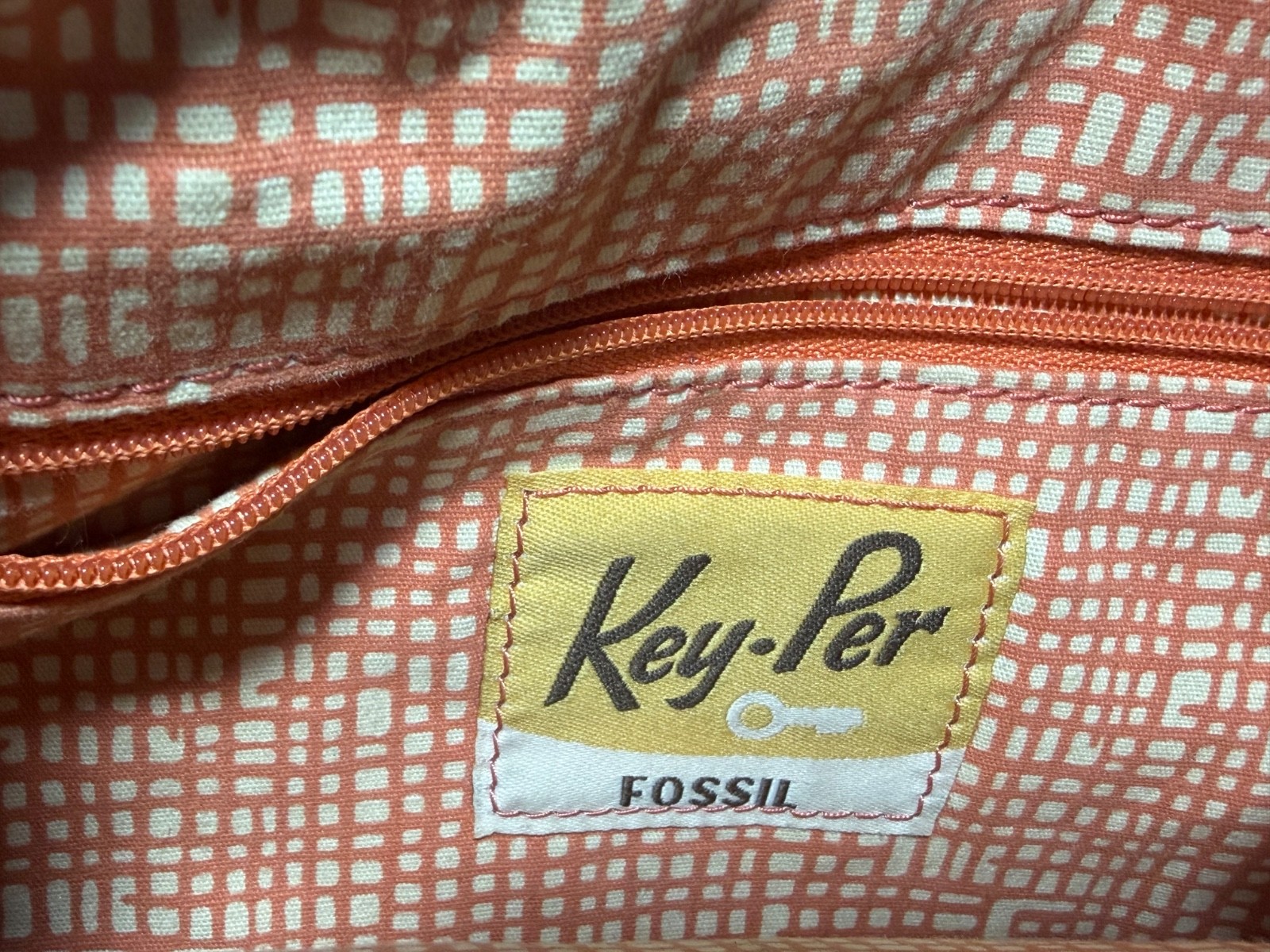 Fossil Key Per Yellow Textured Cowhide Leather Ladybug Print Tote/Shoulder Bag