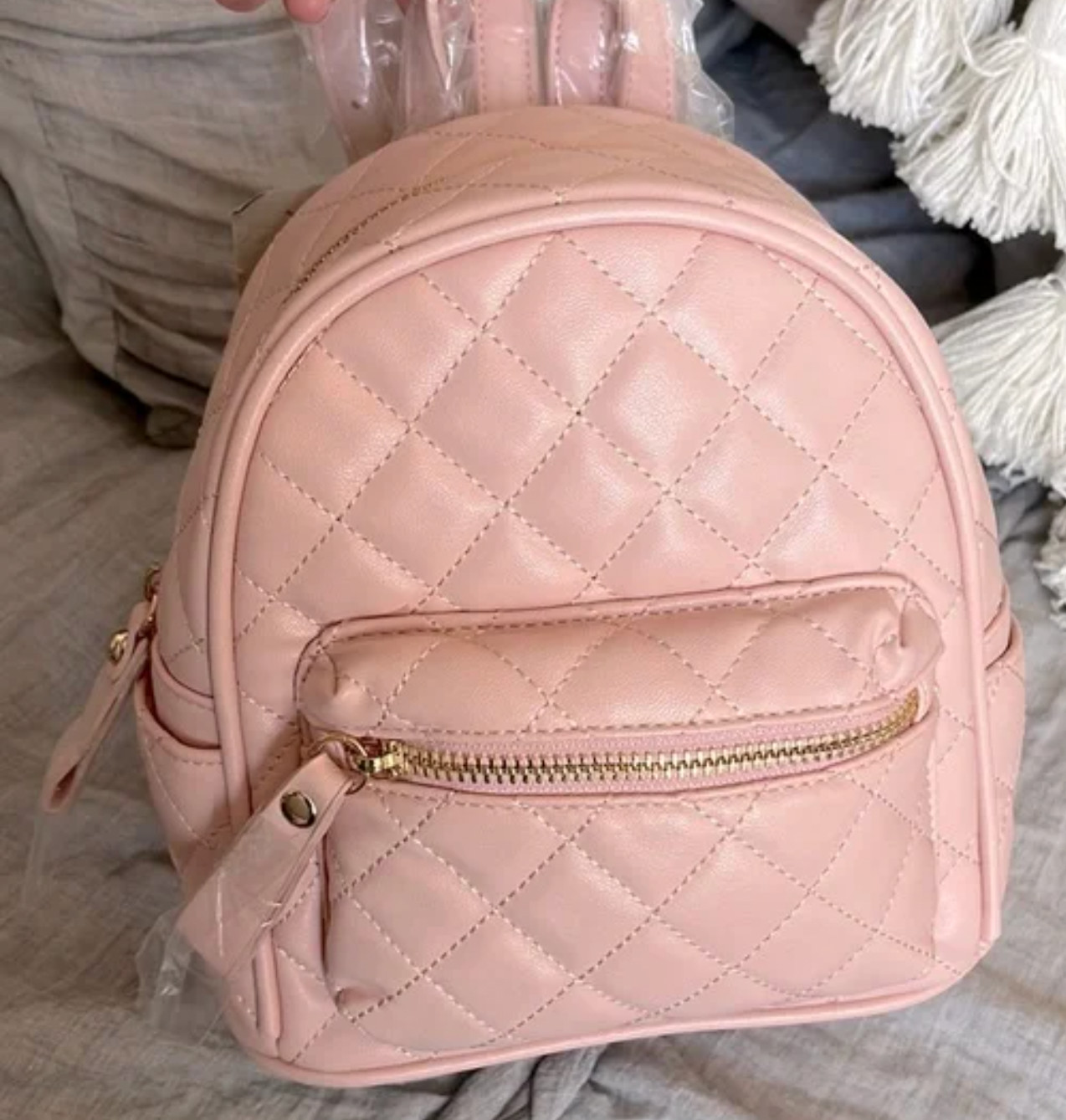 Becool Pink forever 21 quilted mini backpack double strapped luxury dupe