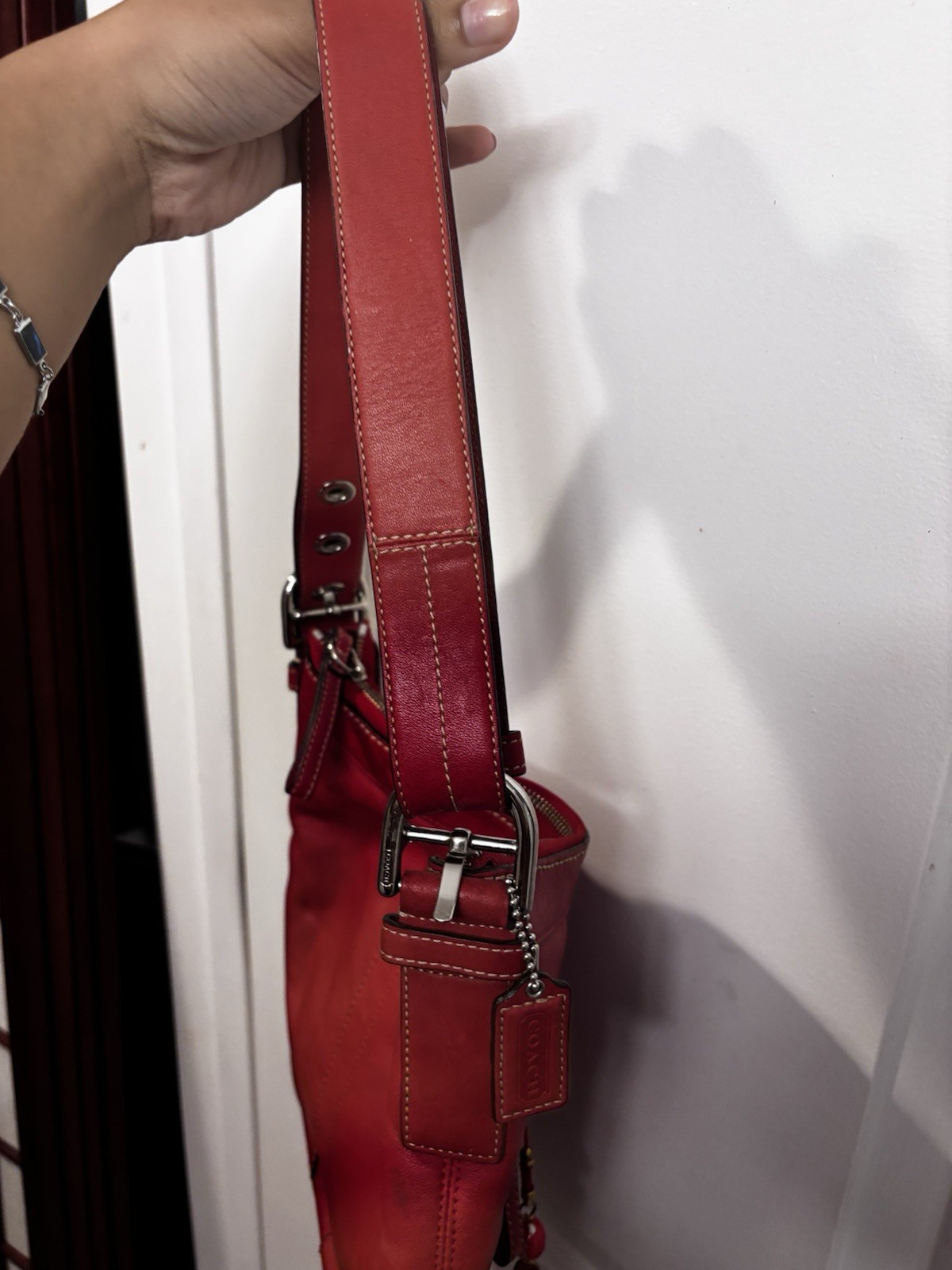 Vintage Red soho leather coach purse