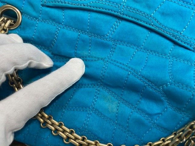CHANEL CC Nylon Turn Lock Double Chain Shoulder Bag F#34654
