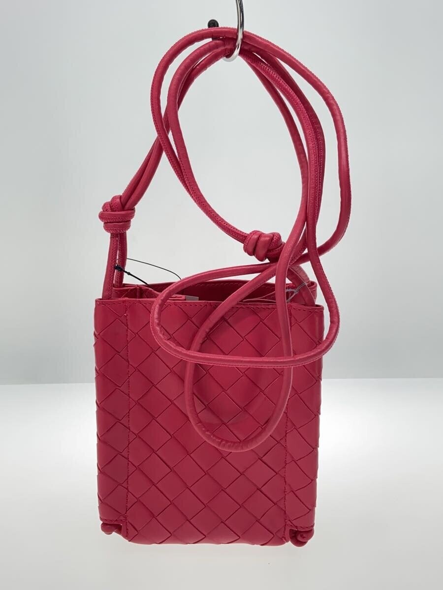 Bottega Veneta Pink Leather Intrecciato Crossbody Shoulder Bag 104cm Strap