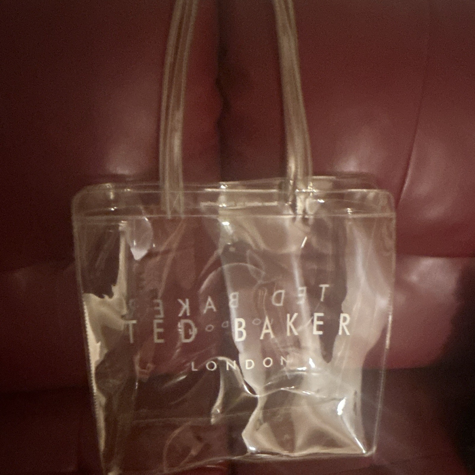 Ted Baker London Clear Logo Tote Bag Double Handles Open Top Women’s Designer